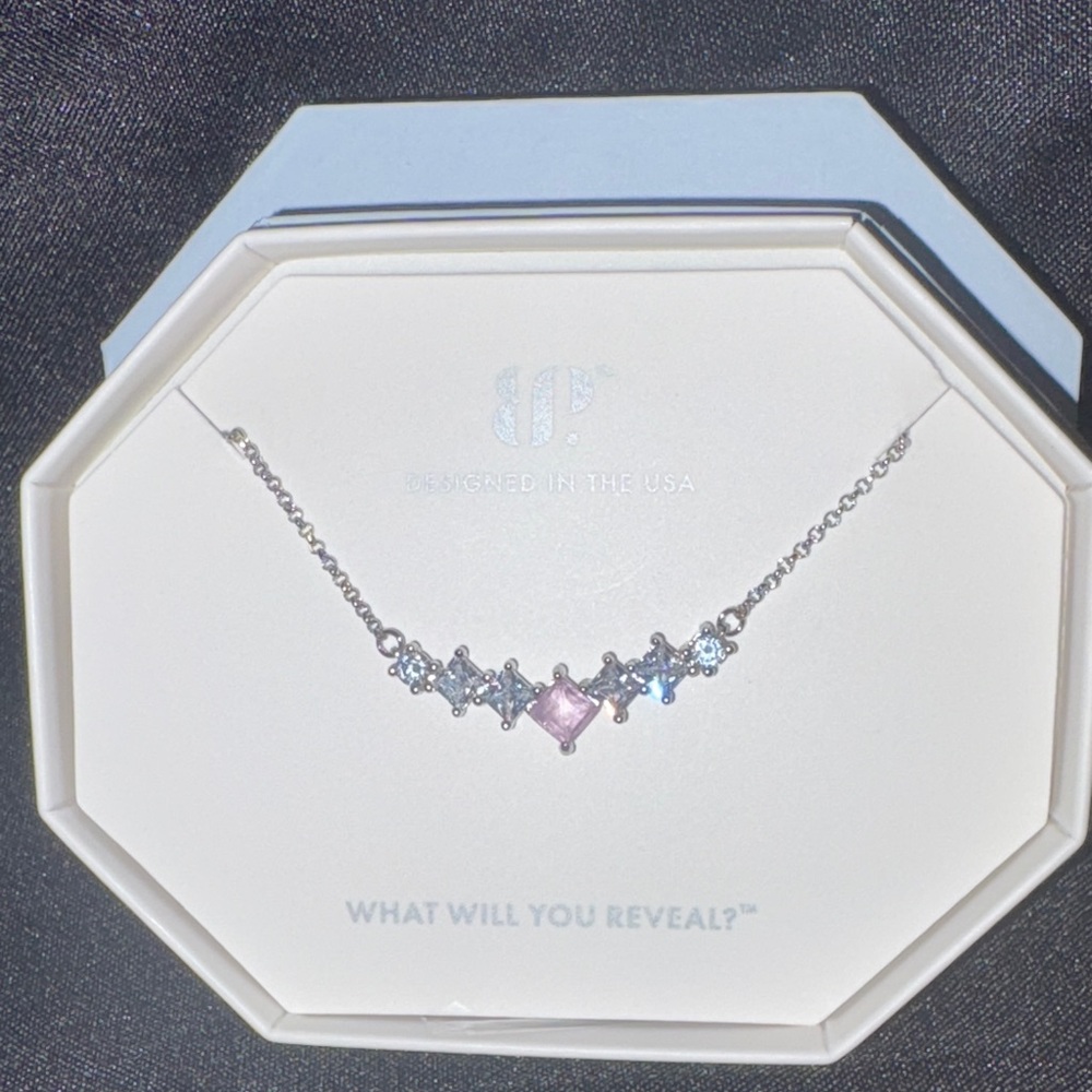 Lab Created Purple Kunzite Necklace with Rhodium Plating